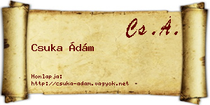 Csuka Ádám névjegykártya